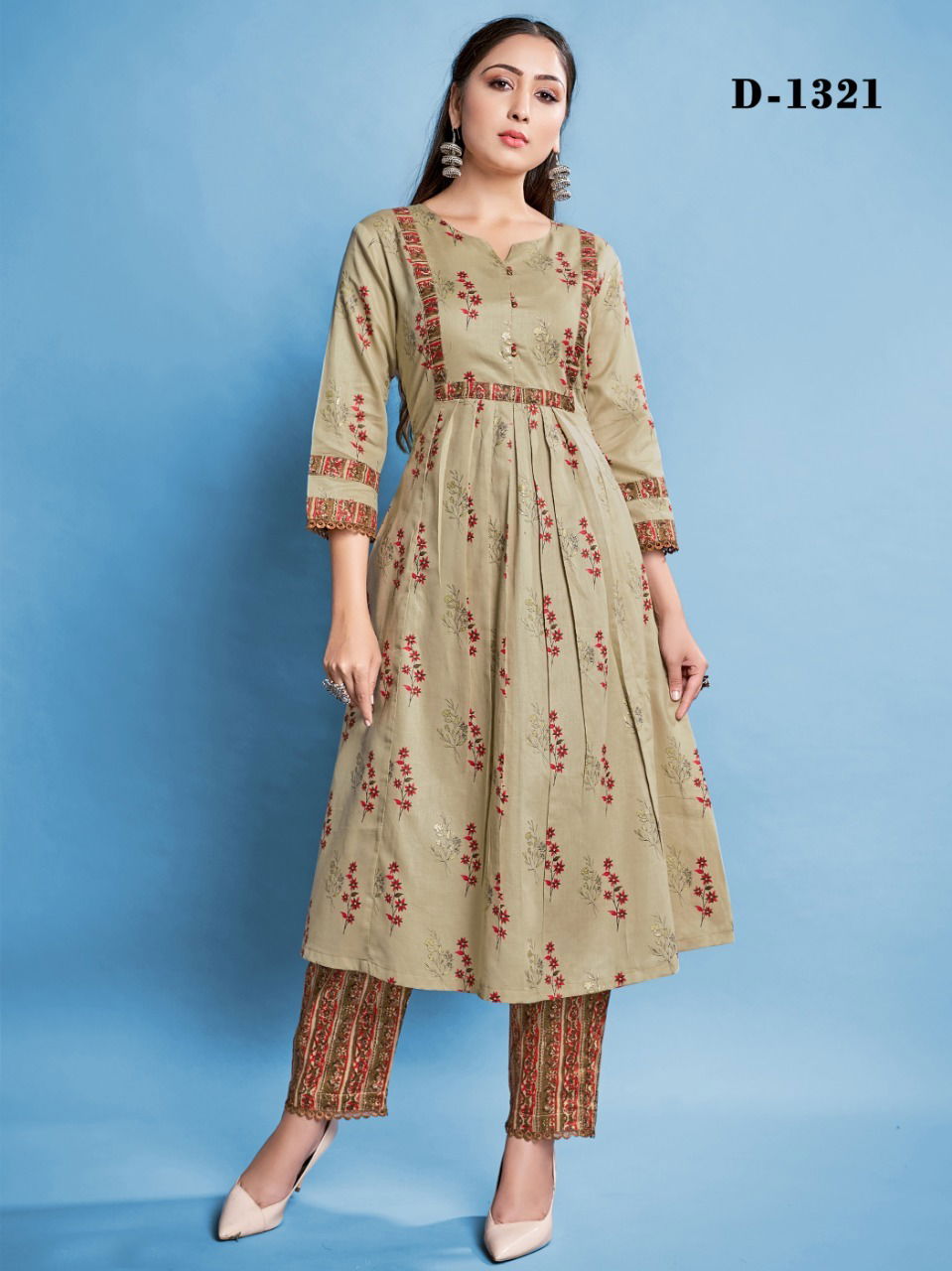 Style Instant Sanjana Fancy Ethnic Wear Wholesale Cotton Kurti With Bottom
